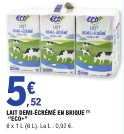 E.Leclerc ECO+ LAIT DEMI-ÉCRÉMÉ offre