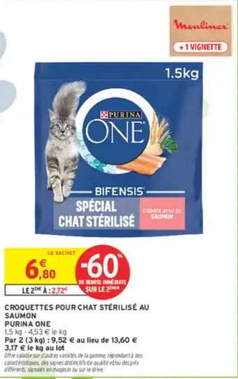 Purina One Croquettes pour chat stérilisé au saumon