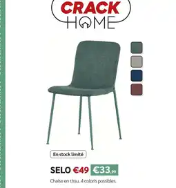 Meubles Crack CRACK HOME Chaise en tissu offre