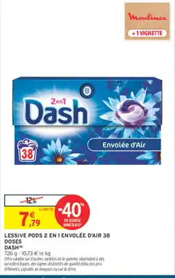 Intermarché Contact Dash Lessive Pods 2 en 1 Envolée d'Air offre