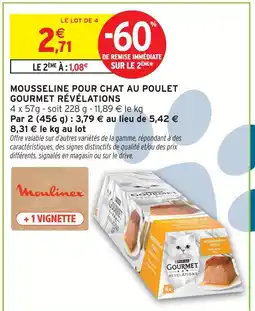 Intermarché Hyper Gourmet révélations mousseline pour chat au poulet offre