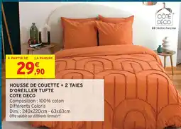 Intermarché Hyper Côté déco housse de couette + 2 taies d'oreiller tufte offre