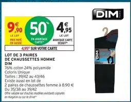 Intermarché Hyper Dim chaussettes homme offre
