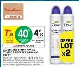 Intermarché Hyper Dove déodorant spray apaise et aide à réparer original offre