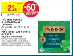 Intermarché Hyper Twinings thé vert menthe à la marocaine offre