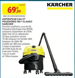 Intermarché Hyper Karcher aspirateur eau et poussières wd 1 classic offre