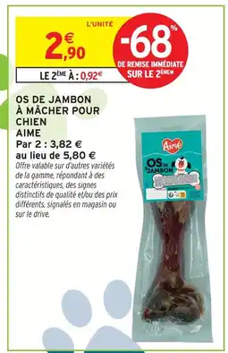 Intermarché Hyper Aime os de jambon à mâcher pour chien offre