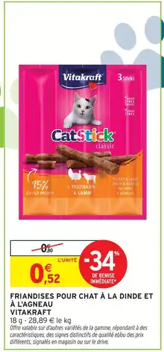 Intermarché Hyper Vitakraft friandises pour chat à la dinde et à l'agneau offre