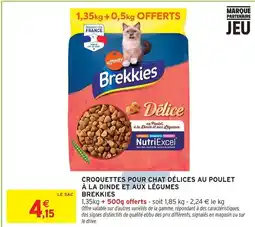Intermarché Hyper Brekkies croquettes pour chat délices au poulet à la dinde et aux légumes offre