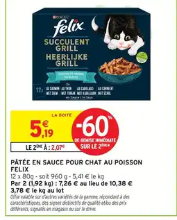 Intermarché Hyper Felix pâtée en sauce pour chat au poisson offre