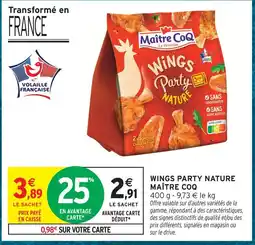 Intermarché Hyper Maître coq wings party nature offre