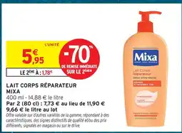 Intermarché Hyper Mixa lait corps réparateur offre