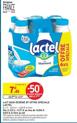 Intermarché Hyper Lactel lait demi écrémé bt offre spéciale offre