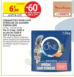 Intermarché Purina one croquettes pour chat stérilisé au saumon offre