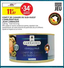 Intermarché Jean larnaudie confit de canard du sud-ouest l'emblématique offre
