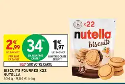 Intermarché Nutella biscuits fourrés x22 offre