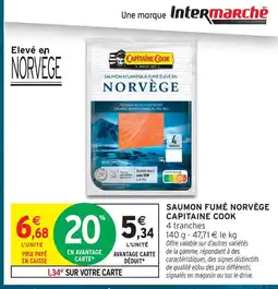 Intermarché Capitaine cook saumon fumé norvège offre