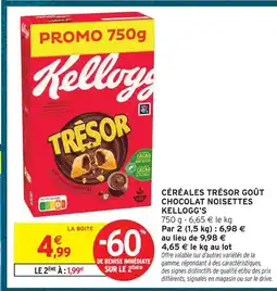 Intermarché Kellogg's céréales trésor goût chocolat noisettes offre