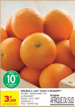 Intermarché Orange a jus et/ou a dessert offre