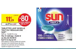 Intermarché Sun tablettes lave vaisselle tout en 1 regular x50 offre
