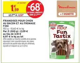 Intermarché Fido friandises pour chien fun tastix au bacon et au fromage offre