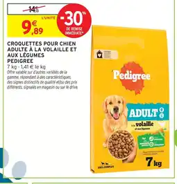 Intermarché Pedigree croquettes pour chien adulte à la volaille et aux légumes offre