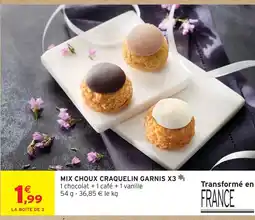 Intermarché Mix choux craquelin garnis x3 offre