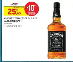 Intermarché Jack daniel's whiskey tennessee old n°7 offre