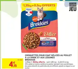 Intermarché Croquettes pour chat délices au poulet à la dinde et aux légumes offre