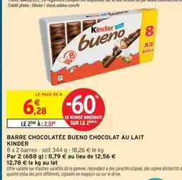 Intermarché Kinder barre chocolatée bueno chocolat au lait offre