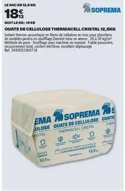 Brico Dépôt Soprema - quarte de cellulose thermacell cristal offre