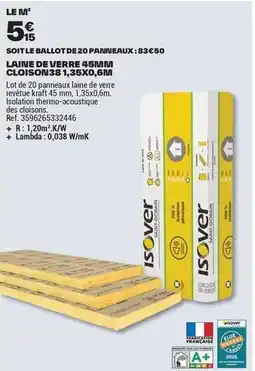 Brico Dépôt Kraft - laine de verre 45umiu offre