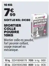 Brico Dépôt Mortier colle poudre offre