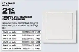 Brico Dépôt Trappe visite acier 20x20 cm push offre