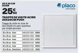 Brico Dépôt Dim - trappe de visite acier 20x20cm push offre