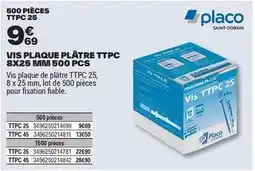 Brico Dépôt Placo - plaque platre ttpc 8x25 mini 500 pcs offre