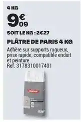 Brico Dépôt Toupret - plátre de paris 4 kg offre