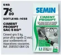 Brico Dépôt Semin - ciment prompt sac offre