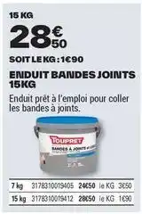Brico Dépôt Toupret - enduit bandes joints 15kg offre