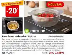 Mathon Durable - passoire sur pieds en inox 23,5 cm offre