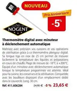 Mathon Nogent - thermomètre digital avec minuteur à déclenchement automatique offre