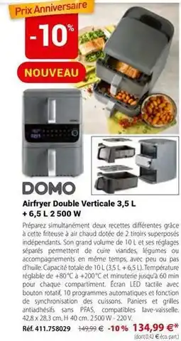 Mathon Doméos - airfryer double verticale 3.5 l + g.s.l 2 500 w offre
