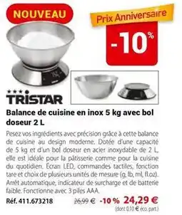 Mathon Tristar - balance de cuisine en inox 5 kg avec bol doseur 2 l offre