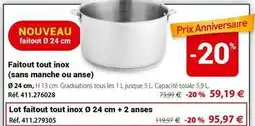 Mathon Tous - faitout tout inox o 24 cm + 2 anses offre