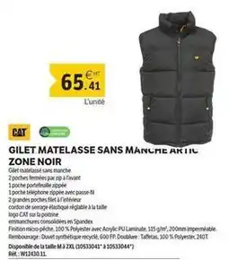 DomPro Cat - gilet matelasse sans manche akii zone noir offre