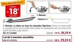 Mathon Tous - manche, se clipse sur tous les ustensiles clips' inox offre