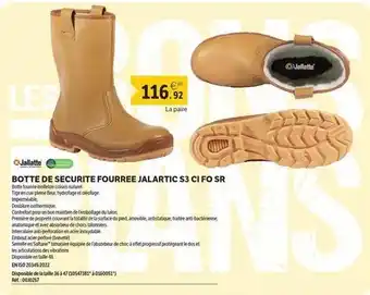 Jallatte - botte de securite fourree jalarticle s3 cl fo sr