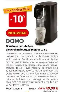 Mathon Doméos - bouilloire distributeur d'eau chaude aqua express offre