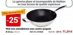 Mathon Mathon - wok inox antiadhérent avec contre-poignée offre