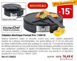 Mathon Kitchenchef - crêpière électrique format pro 1 500 w offre